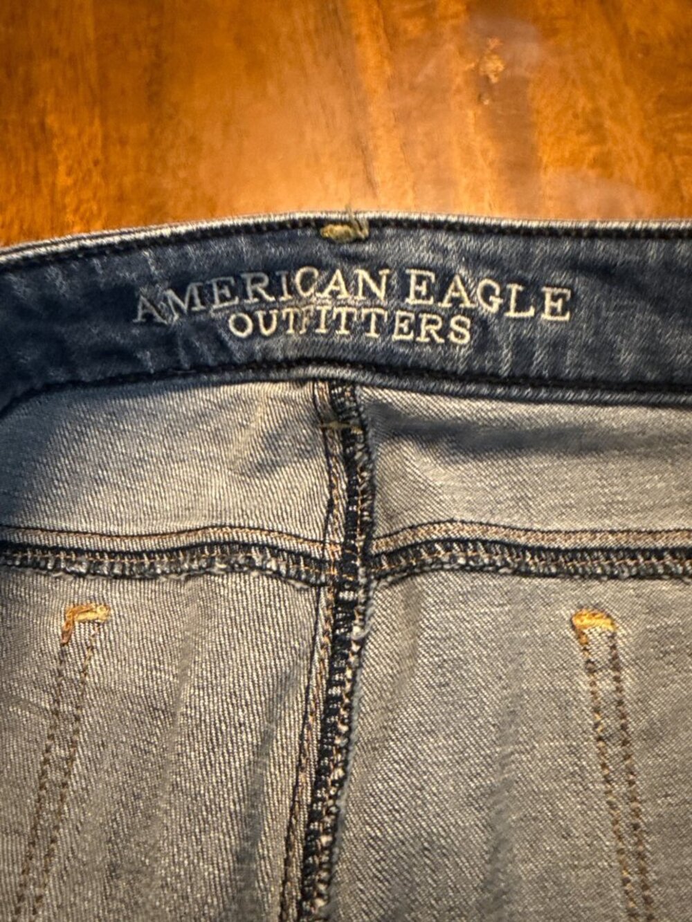 American Eagle Womens Skinny Stretch Jeans Size 12 Distressed Medium Wash Casual - Picture 4 of 7